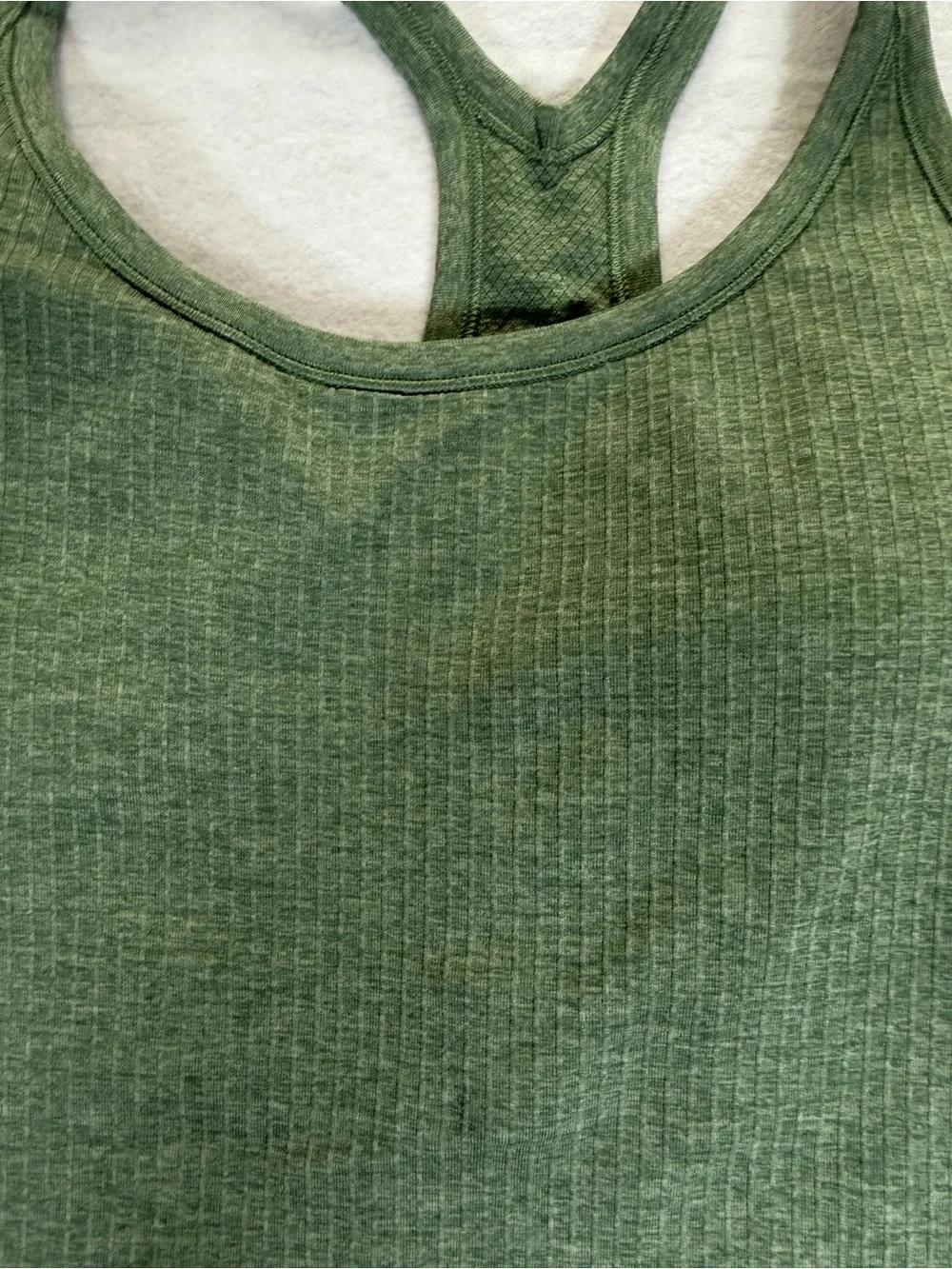 Lululemon Ebb to Street Tank Heathered Fuel Green Sage Olive Ribbed Size 10 / L